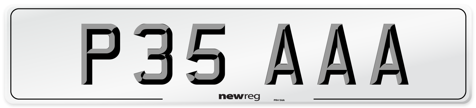 P35 AAA Number Plate from New Reg